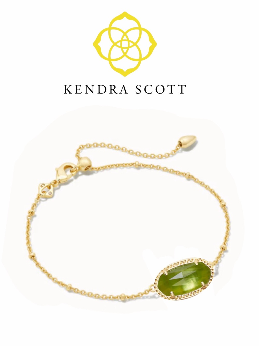 Elisa Gold Satellite Chain Bracelet in Peridot Illusion.